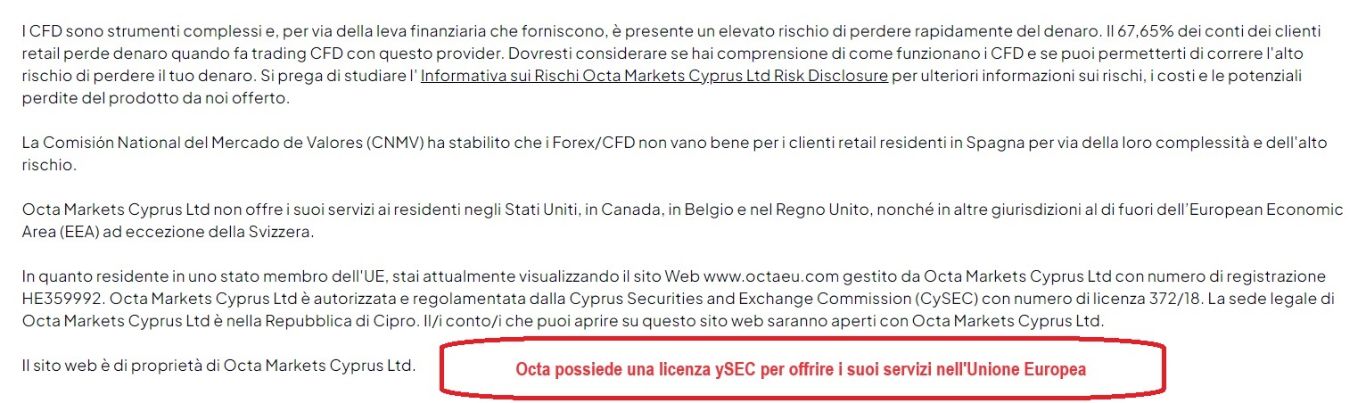 Regolamentazione Octa Regolamentazione Octa